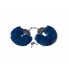 Шикарные наручники с пушистым мехом цвета тихоокеанский синий (Be Mine)  