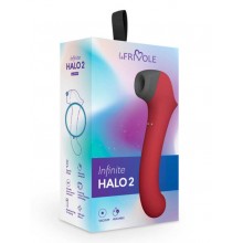 Вакуумный клиторальный стимулятор Halo 2 с вибрирующей ручкой и нагревом, цвет бордовый (INFINITE)