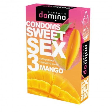 ПРЕЗЕРВАТИВЫ DOMINO SWEET SEX MANGO 3 штуки (оральные) 