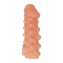 Насадка KOKOS реалистичная с дополнительной стимуляцией, TPE, телесная, 13,8 см (S) 