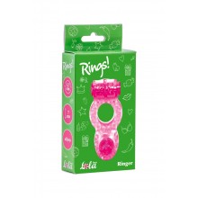 Эрекционное кольцо с вибрацией Rings Ringer (Розовый) 