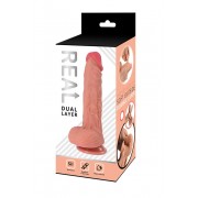 Реалистичный фаллоимитатор REAL Dual Layer, dual silicone, 17х4 см.