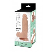 Реалистичный фаллоимитатор REAL с мошонкой на присоске, silicone, 14х4 см