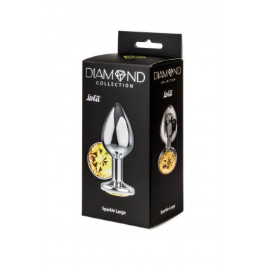 Анальная пробка Diamond Yellow Sparkle Large