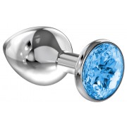 Анальная пробка Diamond Light blue Sparkle Large