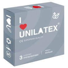 Презервативы UNILATEX  "RIBBED" с рифленой поверхностью, 3 шт.