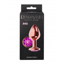 Анальная Пробка Diamond Amethyst Shine L Розовое Золото
