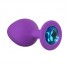 Анальная пробка Emotions Cutie Medium Purple light blue crystal