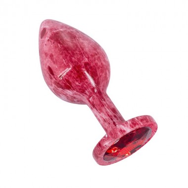 Эмалированная анальная пробка из алюминия с красным кристаллом